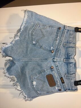 Wrangler Light Blue Distressed Denim Cutoff Shorts